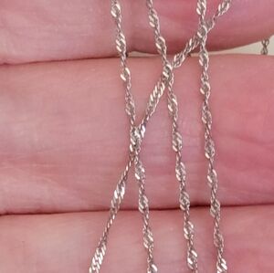 14k Solid White Gold Dainty Chain 18 Inch